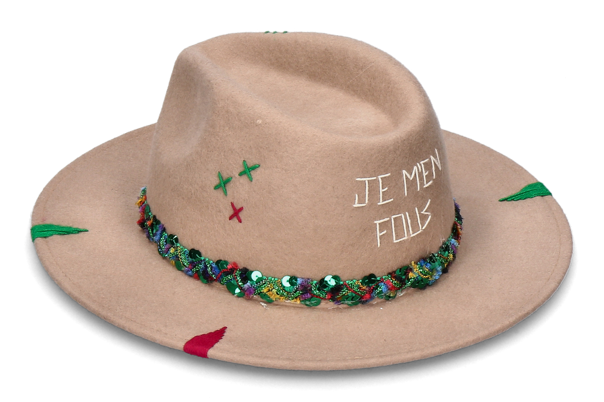 The Hat Gang Filzhut JE M'EN FOUS- C19 beige