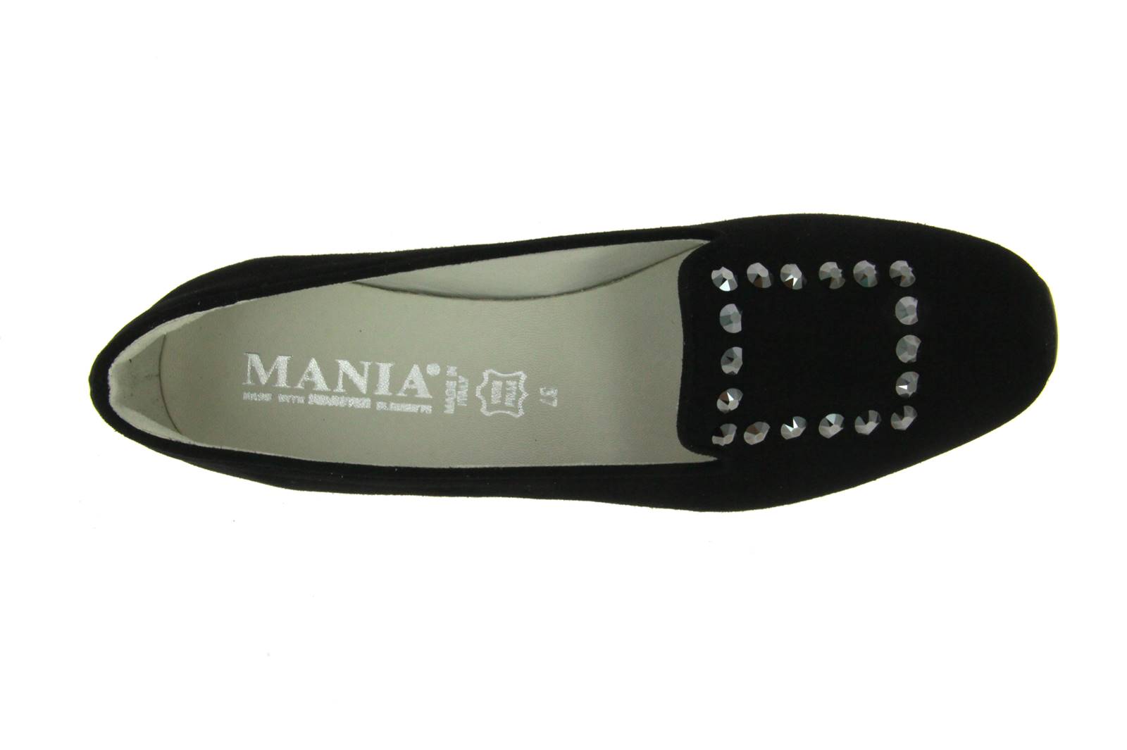 Mania Slipper CAMOSCIO NERO SWAROVSKI CRYSTAL (36)