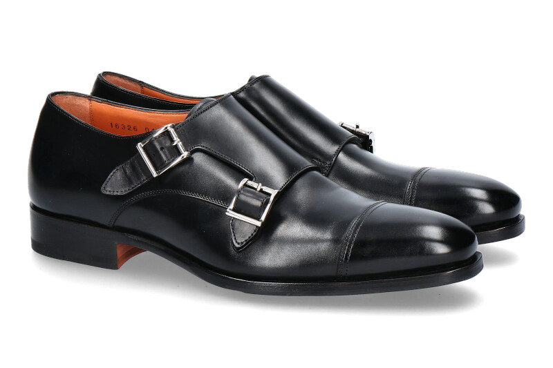 Santoni Monk LEATHER NERO (42½)