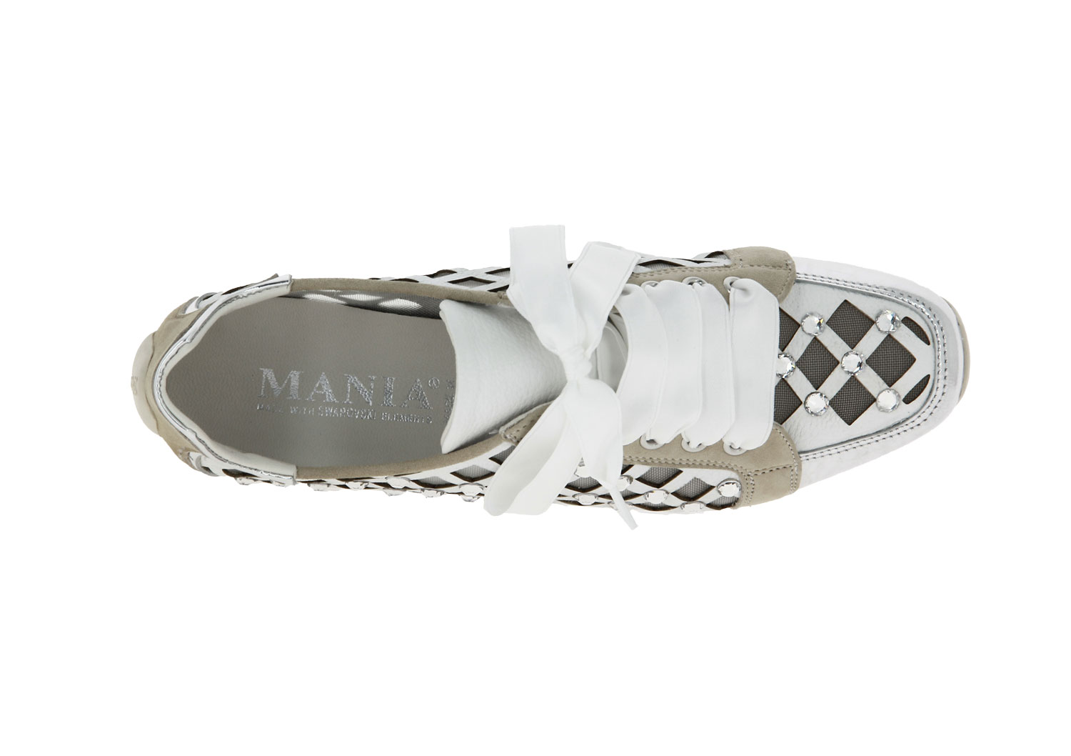 Mania Schnürer CAMOSCIO DESSERT BIANCO ARGENTO (41)