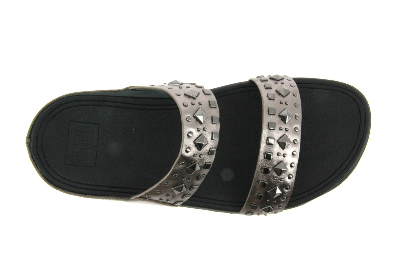 Fitflop Pantolette BIKER CHIC SLIDE PEWTER (39)