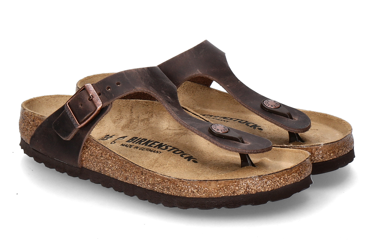 Birkenstock Pantolette GIZEH NORMAL NUBUK- habana/ braun