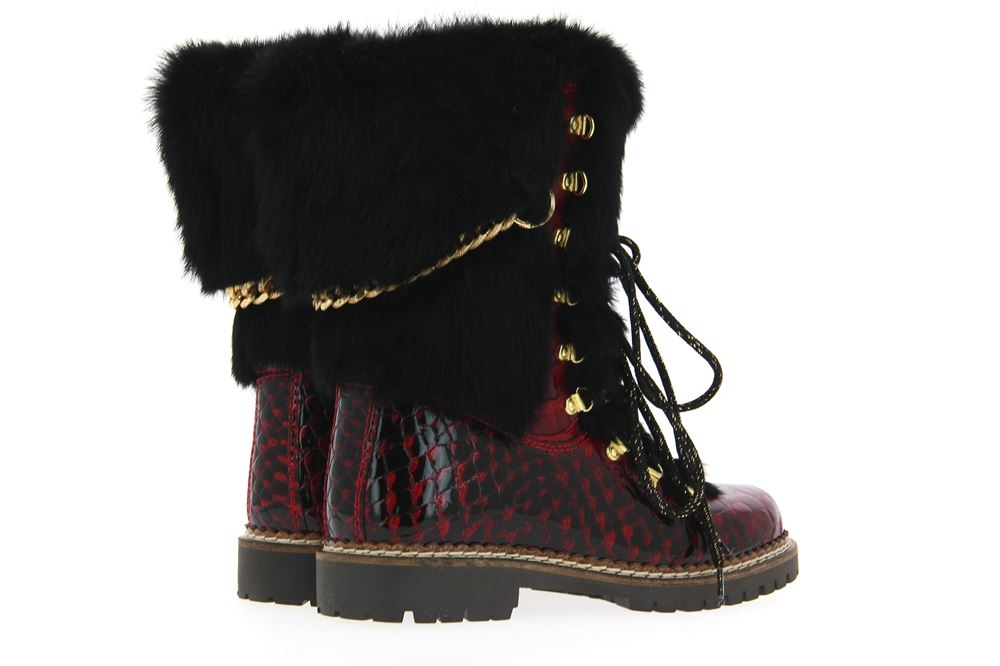 New Italia Shoes Stiefelette gefüttert PYTHON-OPTIK LEDER ROT (40)