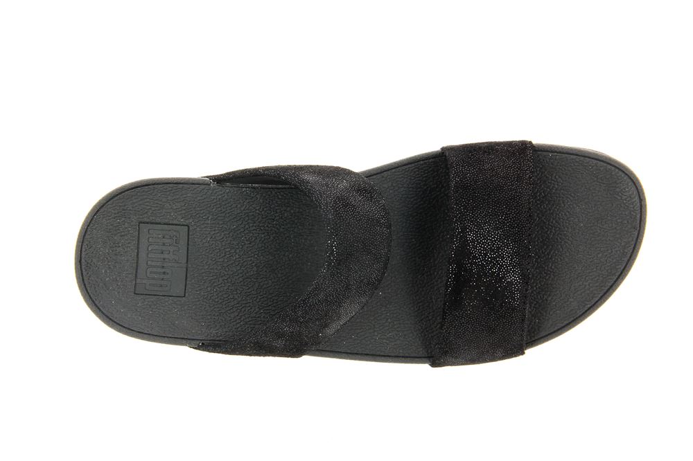 Fitflop Pantolette SHIMMY SUEDE SLIDE BLACK GLIMMER (40)