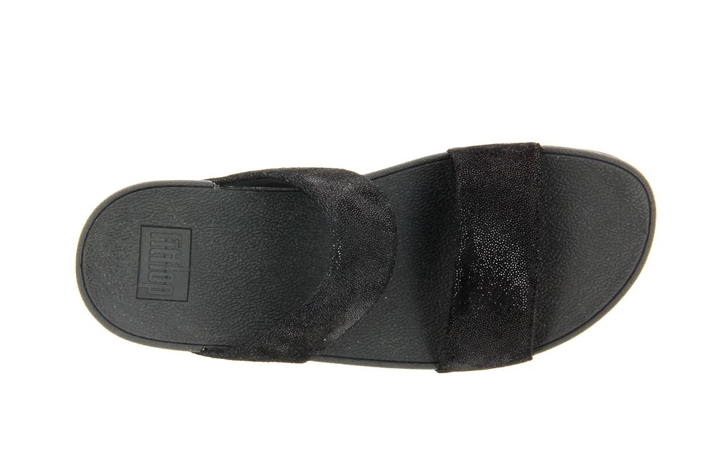 Fitflop Pantolette SHIMMY SUEDE SLIDE BLACK GLIMMER (38)