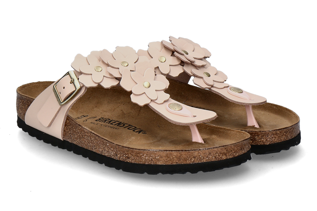 Birkenstock Damen- Zehensteg Pantolette GIZEH FLOWER NORMAL- light rose