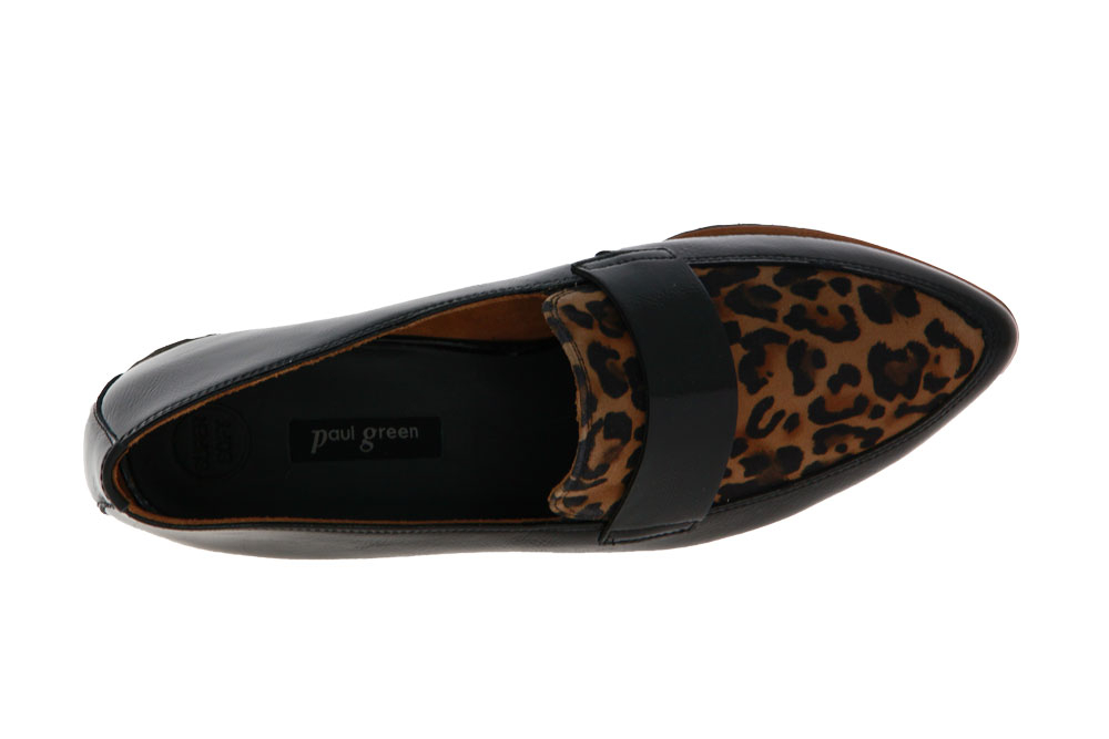 Paul Green Slipper LACK LEOPARD SCHWARZ SAHARA (40)