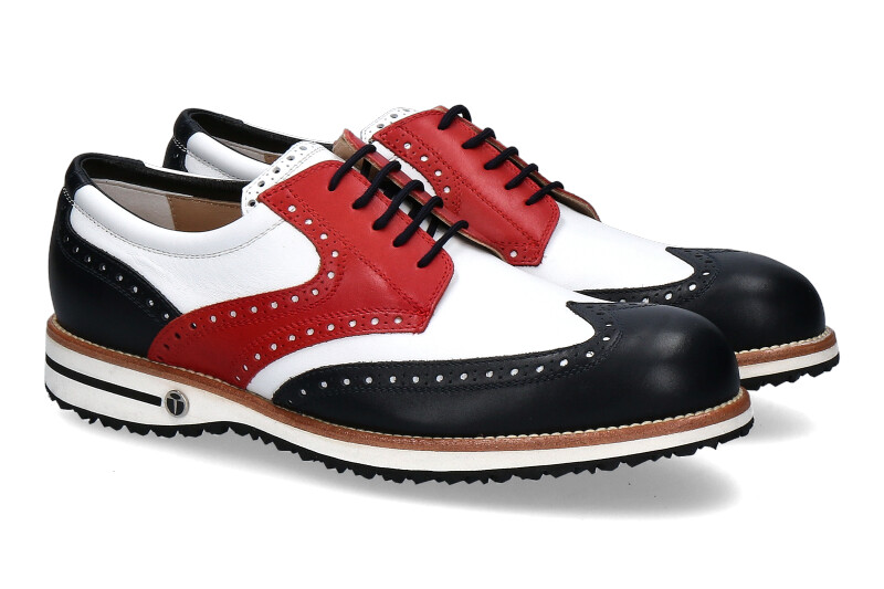 Tee Golf Shoes Herren- Golfschuh TOMMY BLU BIANCO ROSSO MICRO N/B (44½)