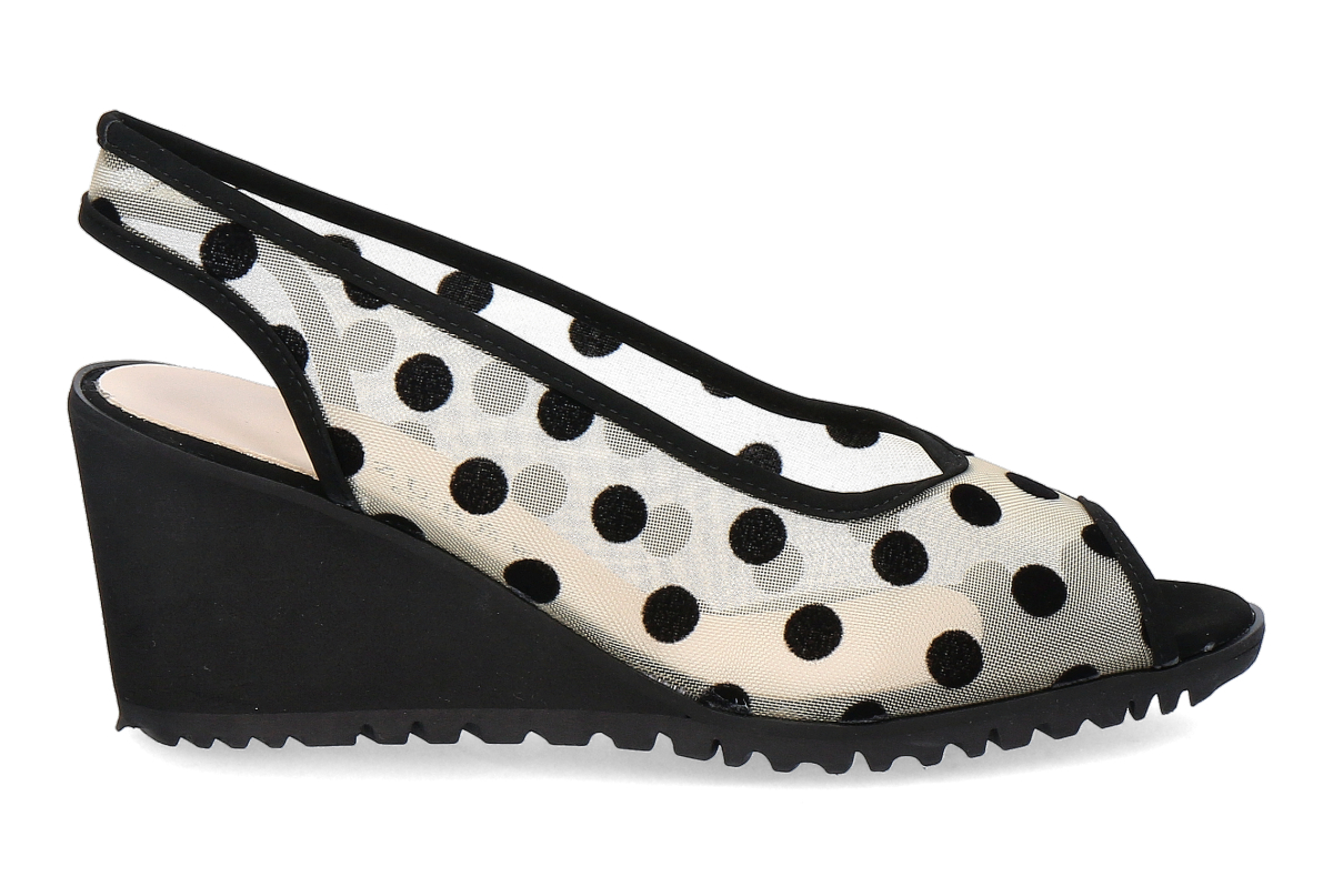 Azurée Cannes Keilsandale KONC - Vita Beige Noir / Beige-schwarz