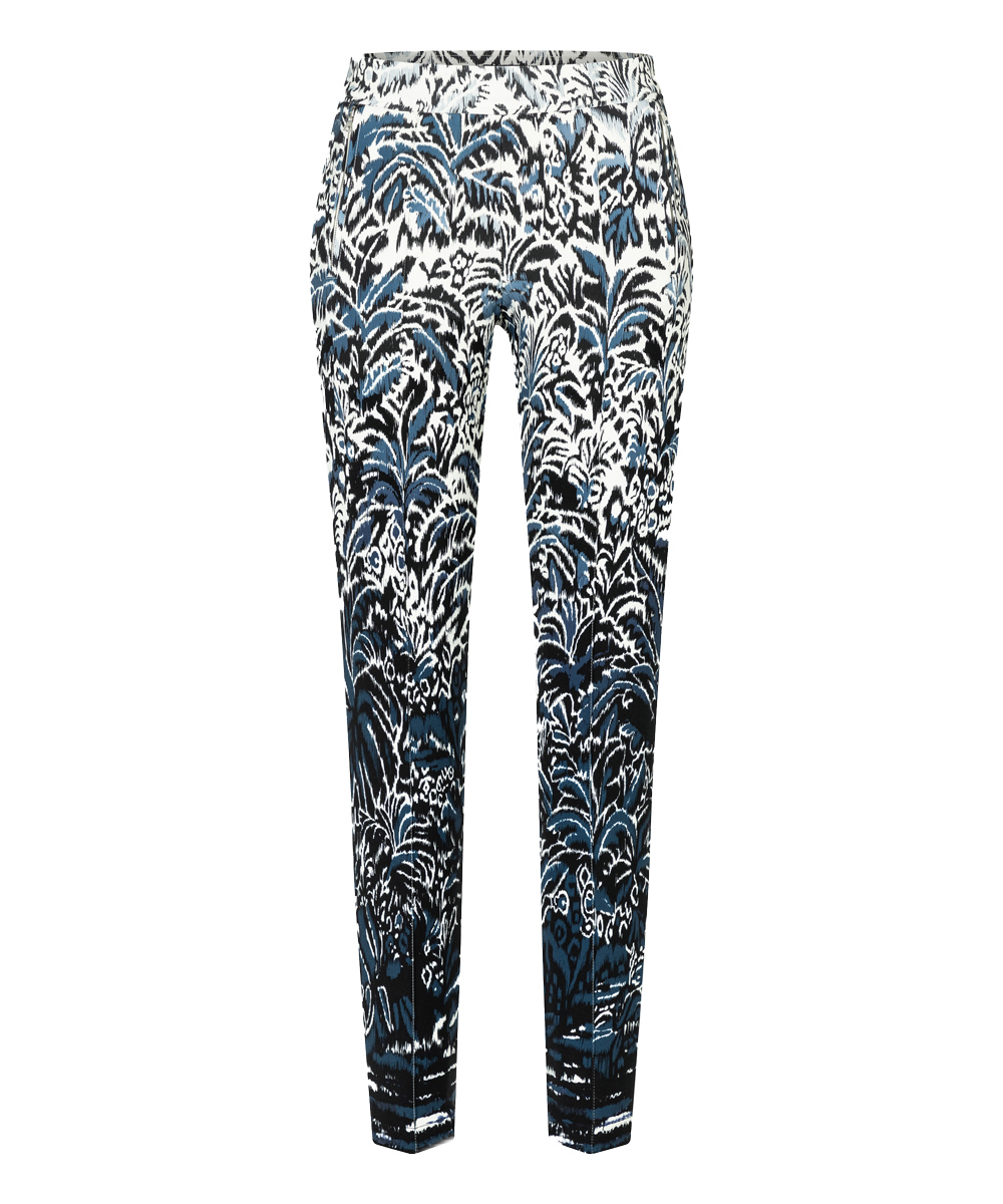 Cambio Hose RIKE CROPPED BLUEISH PALM LEAF