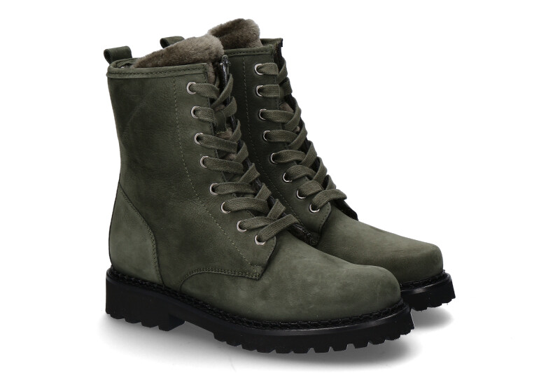 dirndl + bua Stiefelette gefüttert NUBUK LAMMFELL SAFARI