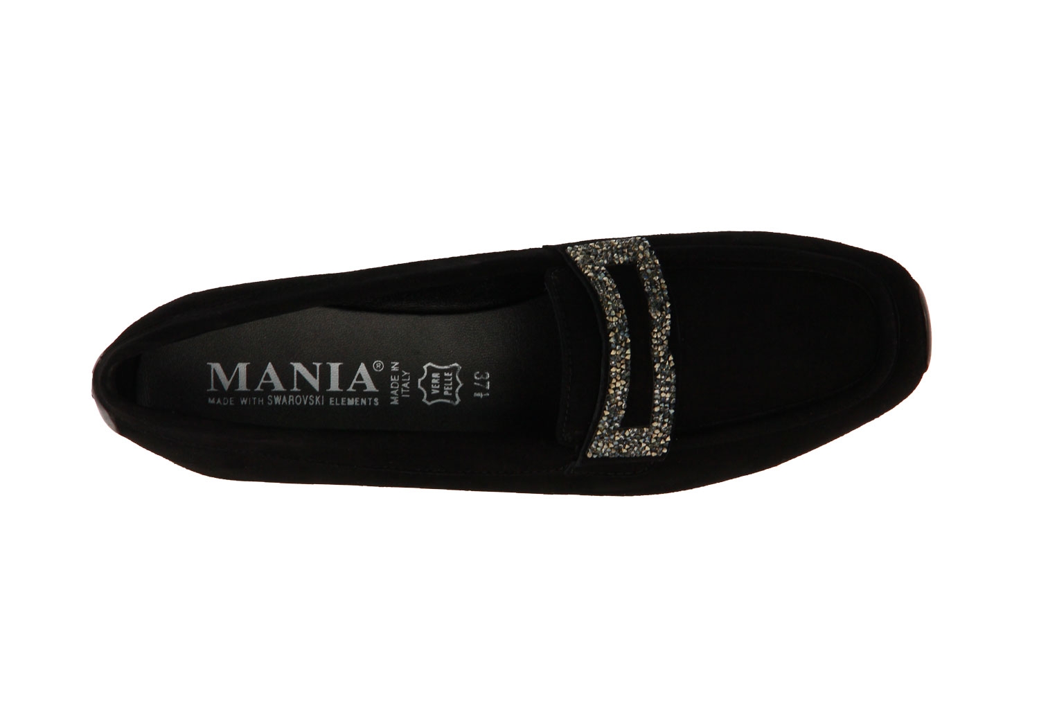 Mania Slipper CAMOSCIO NERO SWAROVSKI (37½)