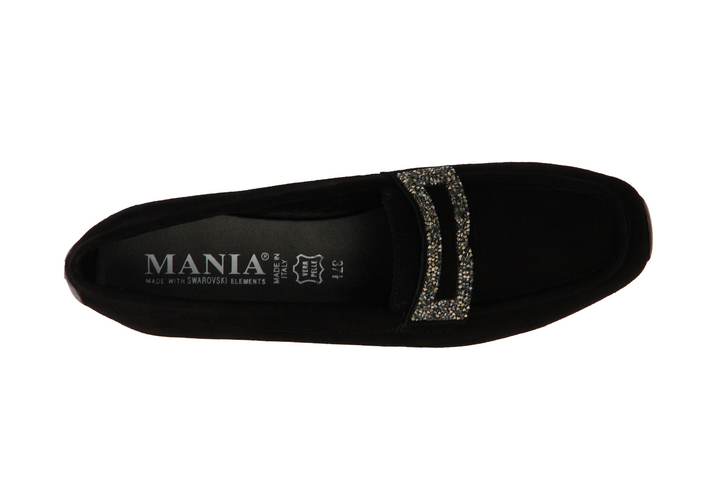 Mania Slipper CAMOSCIO NERO SWAROVSKI (39½)