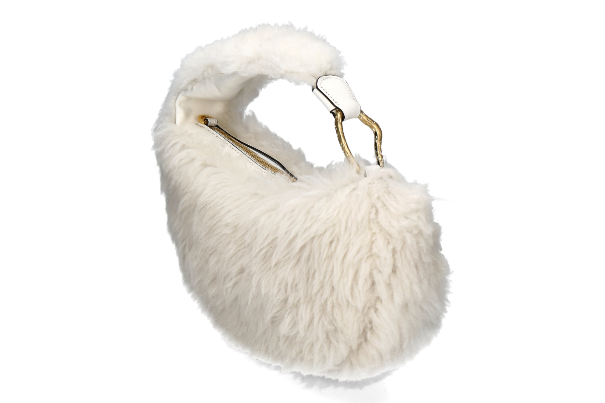 Biagini Ballon-Tasche BALOON FURRY - cream / cremé-weiß