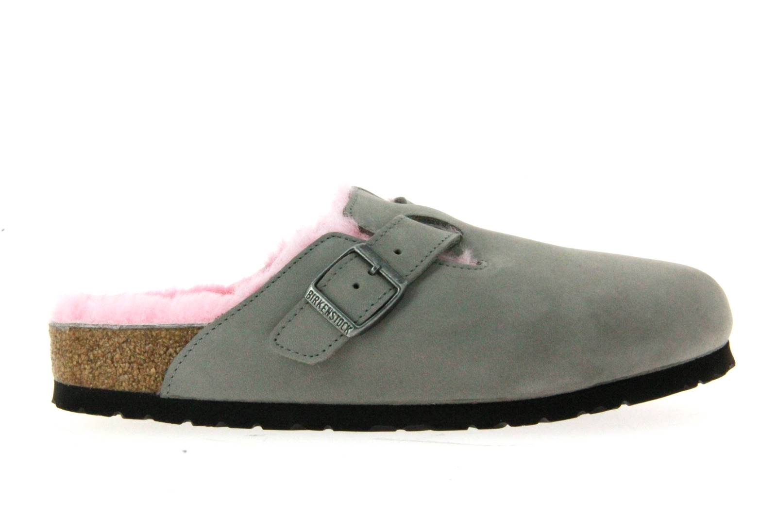 Birkenstock Clogs BOSTON FELL SCHMAL NATURLEDER GREY (42)