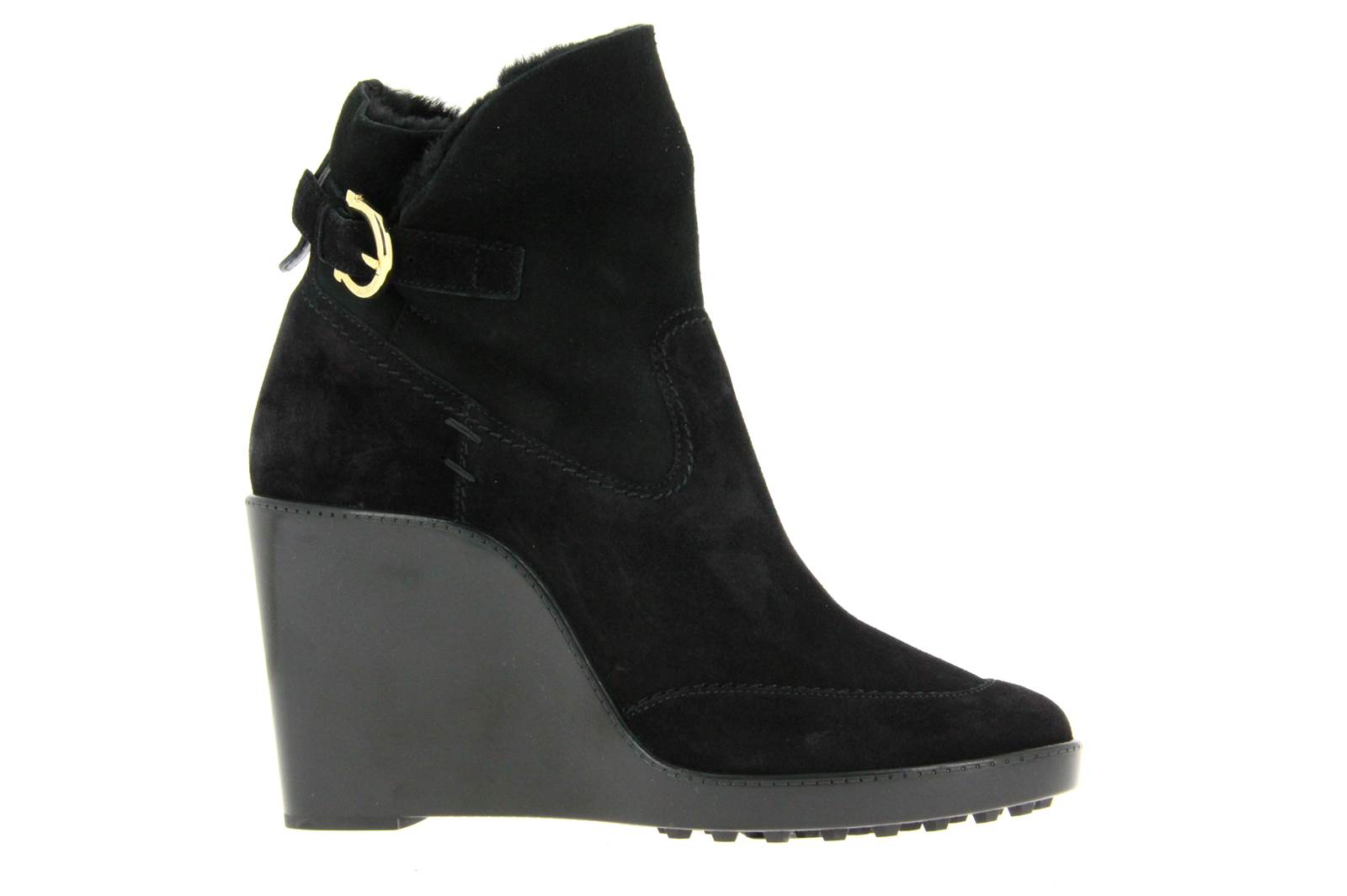 Salvatore Ferragamo Keilstiefelette RENO SUEDE CALF NERO (39½)