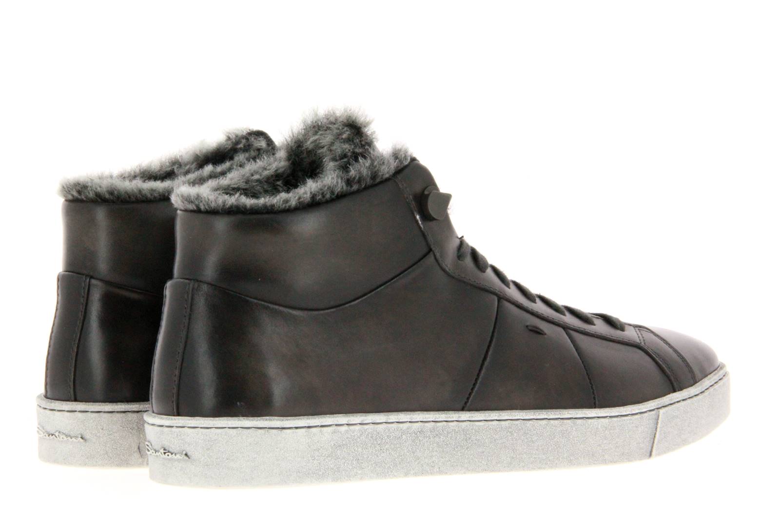 Santoni Sneaker gefüttert NAPPA NERO (46)