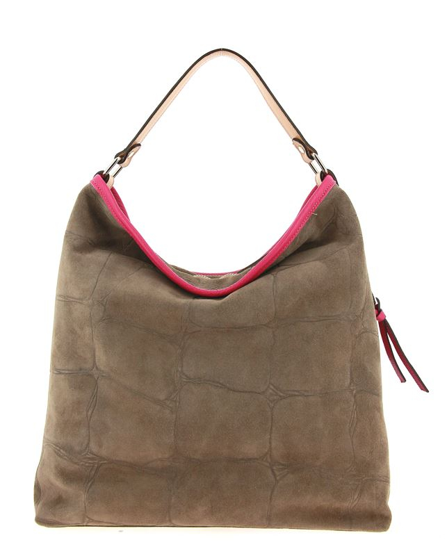 Carol J. Beuteltasche SUEDE DOLLARO TAUPE FUXIA