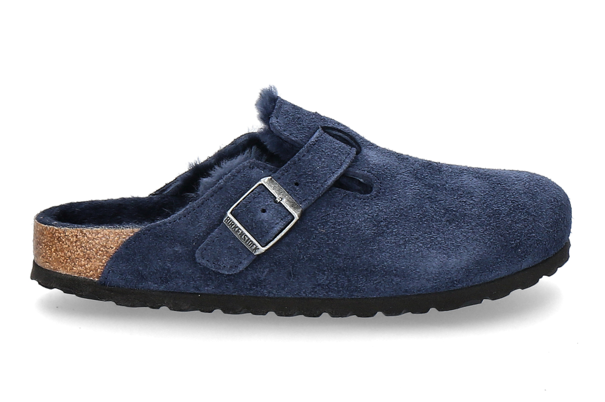 Birkenstock Pantolette gefüttert BOSTON SCHMAL SUEDE - new navy/dunkelblau