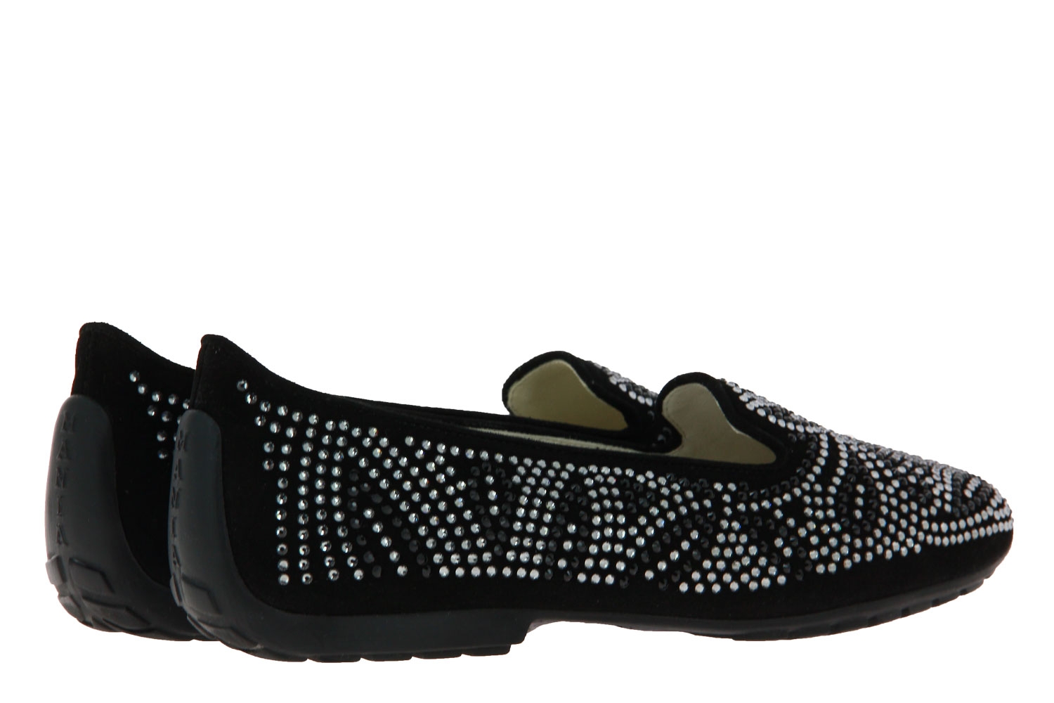 Mania Slipper CAMOSCIO NERO SWAROVSKI (38)