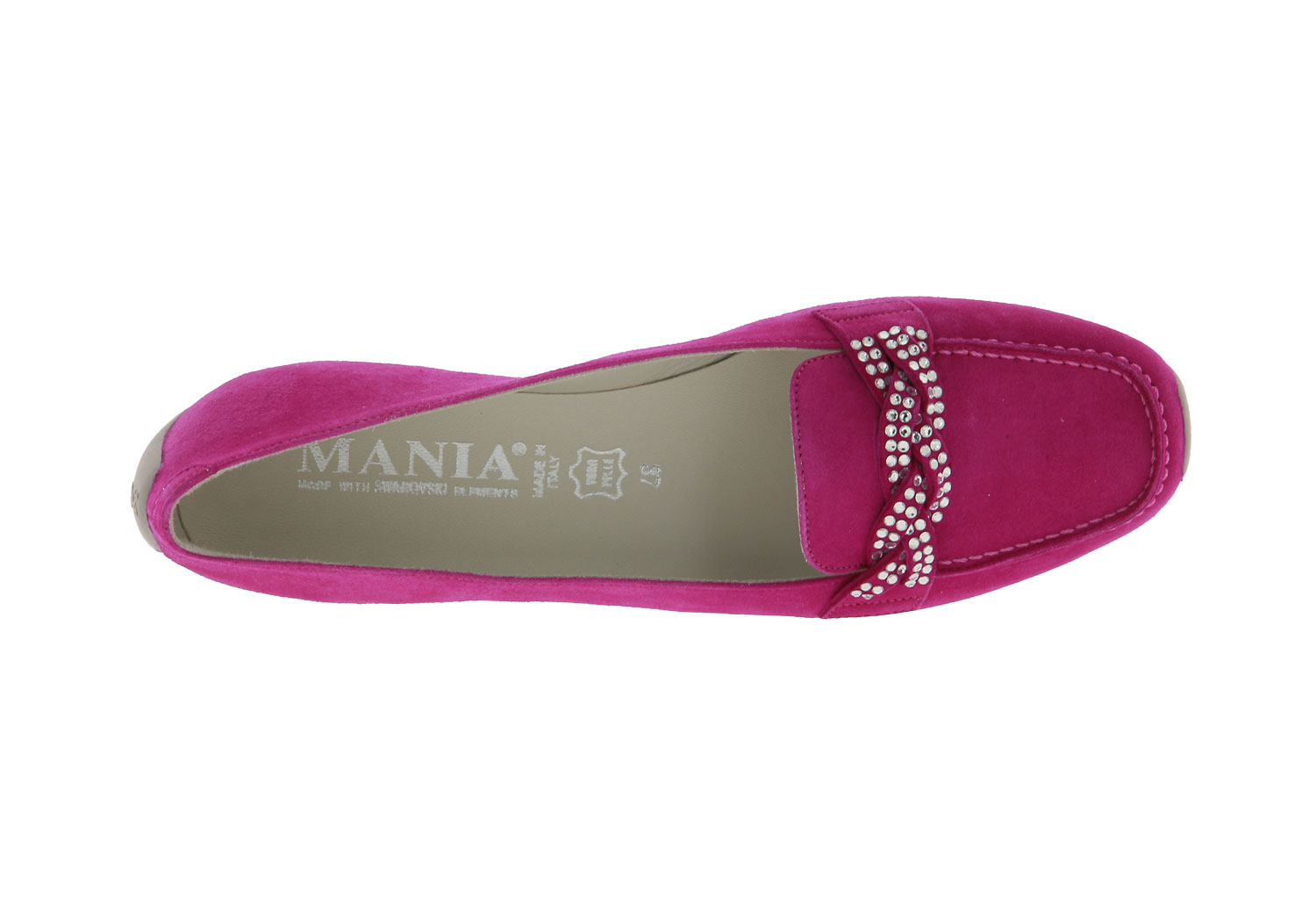 Mania Slipper CAMOSCIO MAGENTA SWAROVSKI (39½)