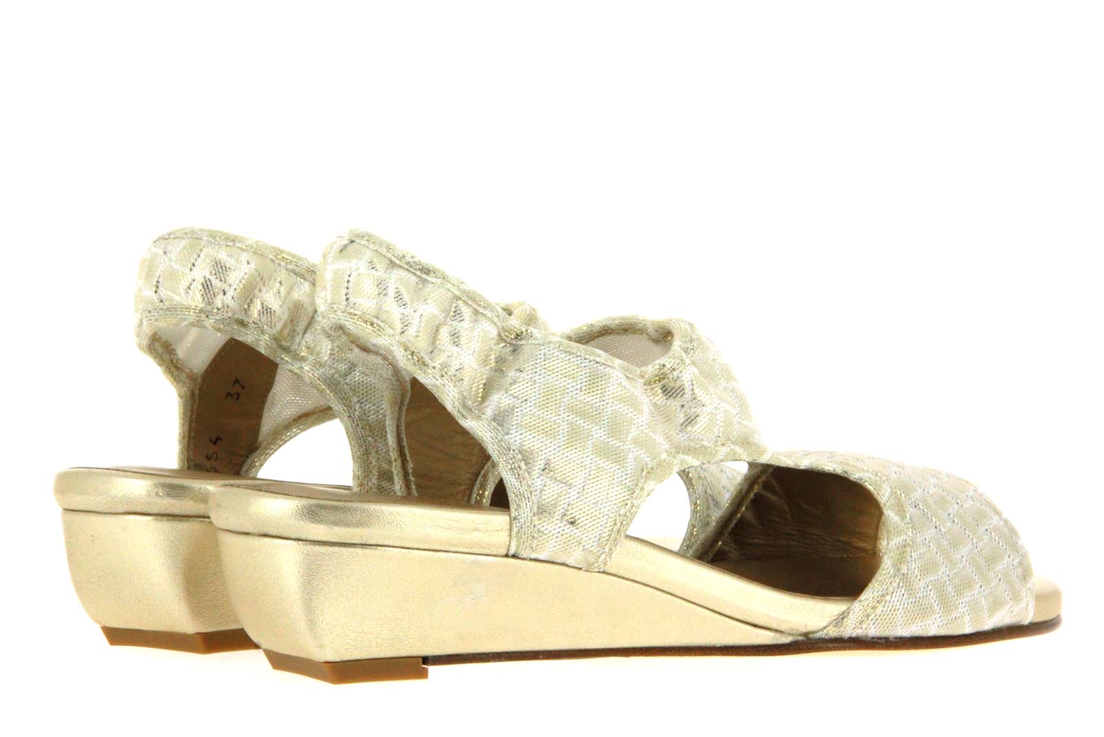 Stuart Weitzman Sandale GIVER PALE GOLD WEAVE STRETCH (36)