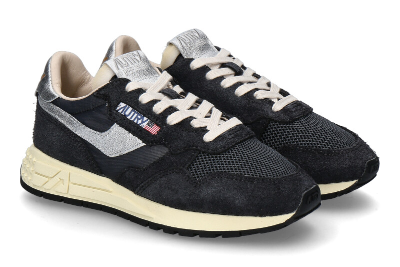 Autry Damen- Sneaker REELWIND SUEDE MU03- black/ silber