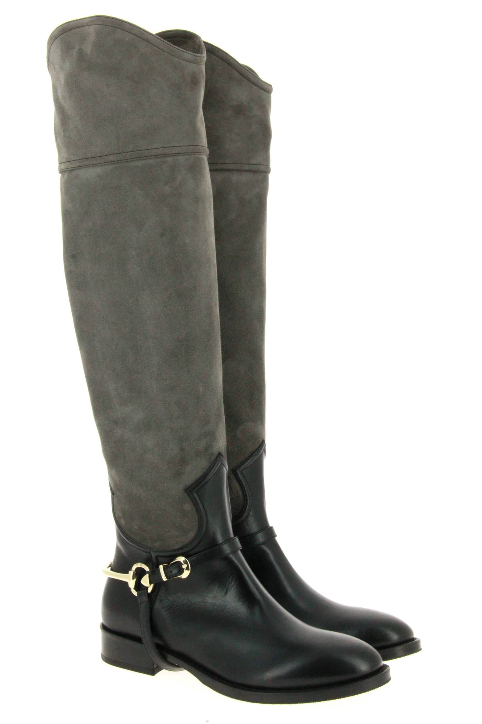 Le Pepé Stiefel CAMOSCIO FANGO NAPPA NERO (41)