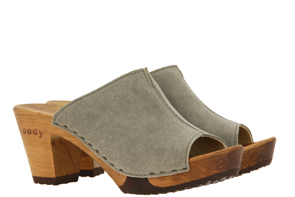 Woody Holzpantolette ELLY VELOUR SAND